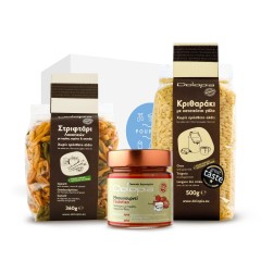 Gift box greek artisanal pasta and sauce "Spicy Dolopia" POUPADOU