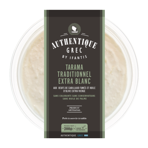 Tarama traditionnel extra blanc, prêt à déguster 200g Authentique Grec