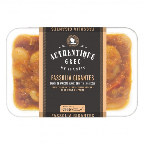 Fassolia Gigantes, salad of gigantes in tomato sauce 200g Authentique Grec