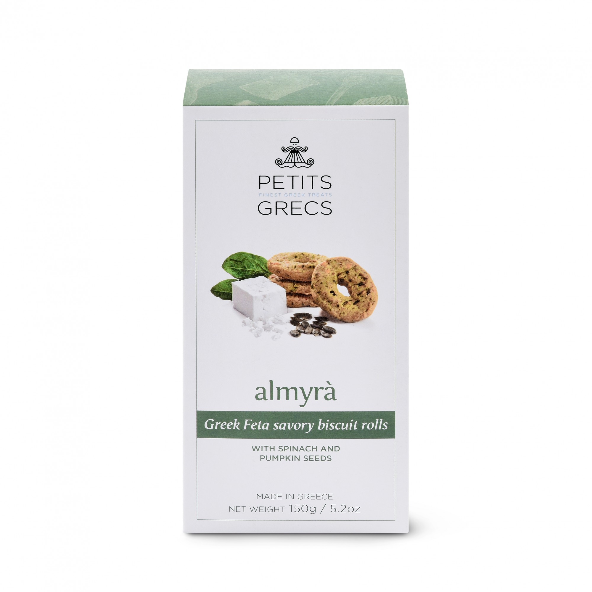 "Almyra" Spinach - Greek Feta savoury biscuit rolls 150g PETITS GRECS