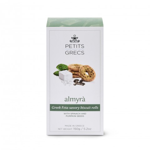 "Almyra" Spinach - Greek Feta savoury biscuit rolls 150g PETITS GRECS