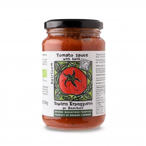 Organic tomato sauce with basil 330g GOUSSIARIS