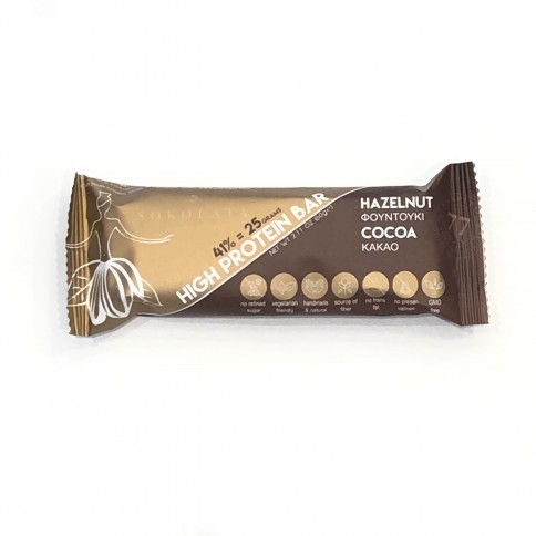 Artisanal hazelnut and cocoa protein bar 60g AGAPITOS