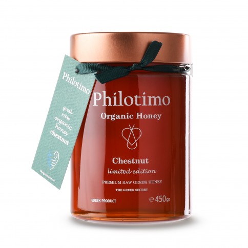 Miel grec bio artisanal de châtaignier édition limitée PHILOTIMO