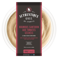 Houmous Santorin aux tomates séchées, prêt à déguster 200g Authentique Grec