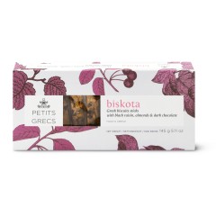 Biskota, biscuits artisanaux aux raisins noirs, amandes et chocolat noir 145g PETITS GRECS