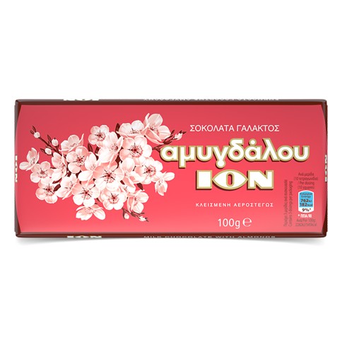 ION Amygdalou, chocolat au lait aux amandes 100g ION