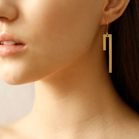 Boucles d'oreilles pendantes - Linear A FUTURE PERFECT