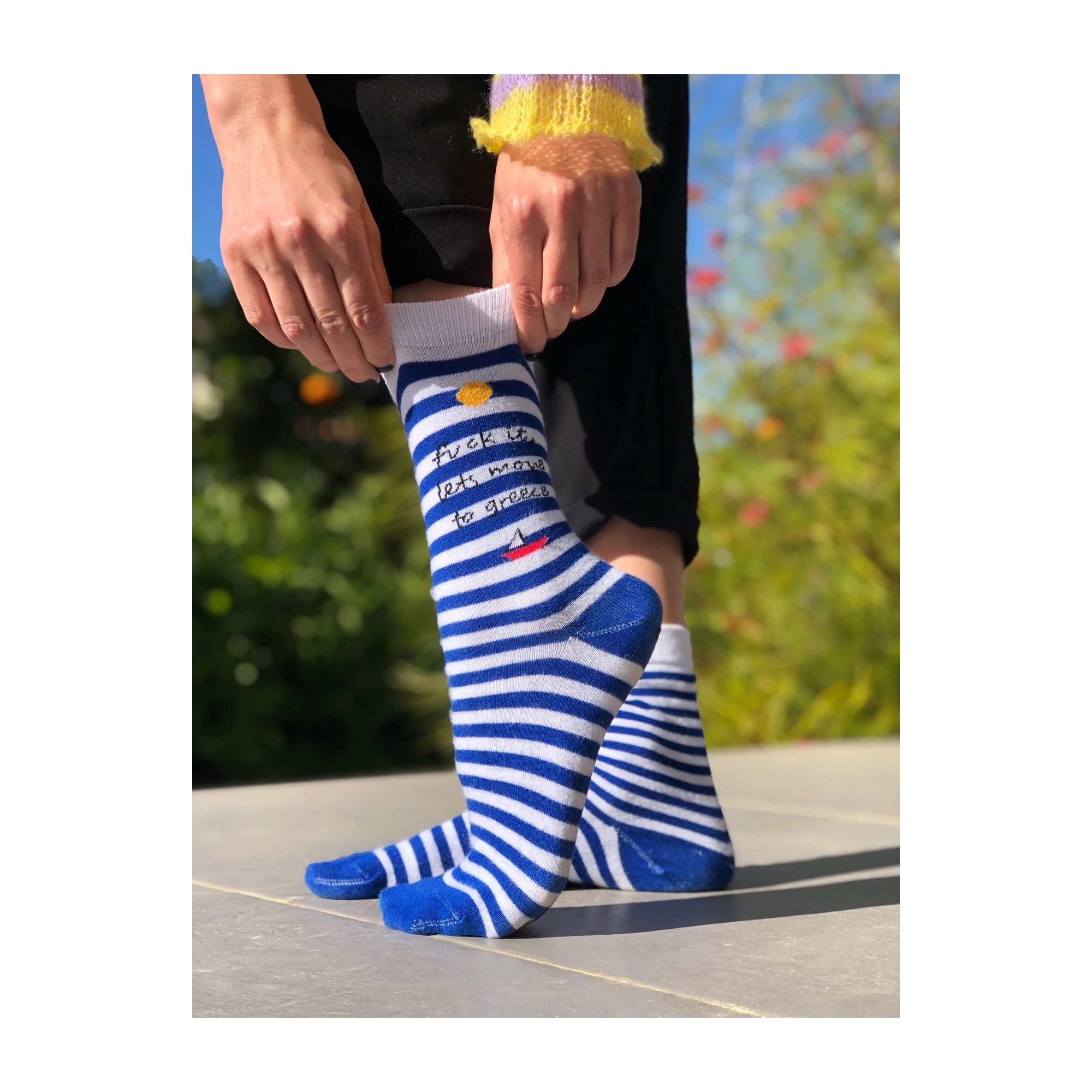 Greek Socks "F*ck it, let's move to Greece" A FUTURE PERFECT