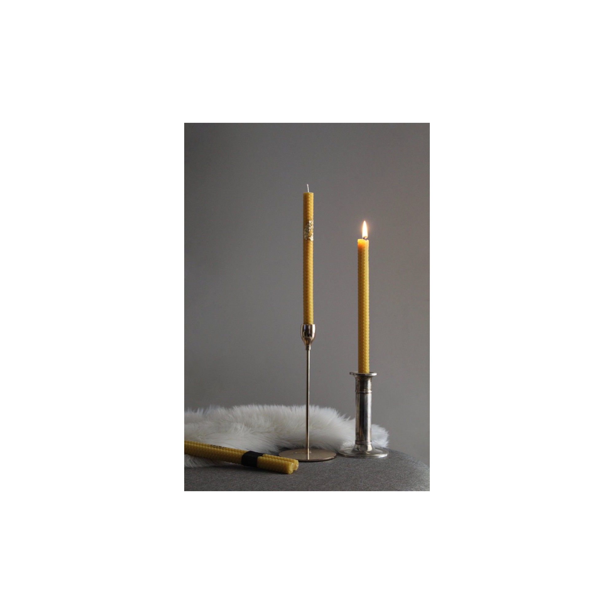 Hand rolled honeycomb beeswax candle (Set of 2) MELICERA