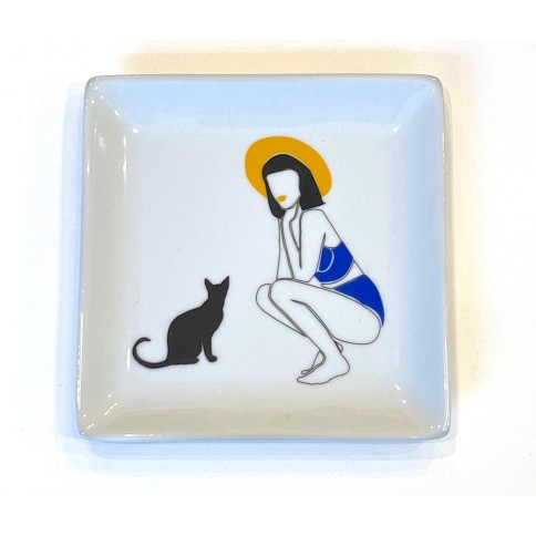 Assiette carrée en porcelaine 12 x 12 cm A FUTURE PERFECT