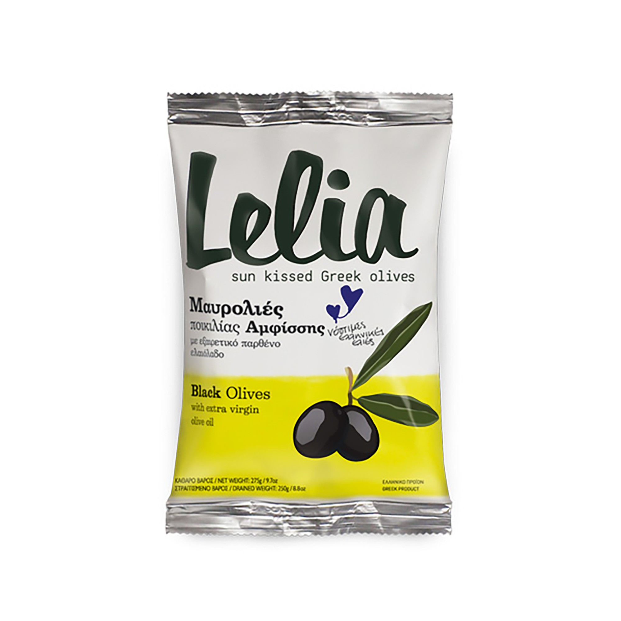 Black Olives from Greece with Extra Virgin Oil 250g LELIA