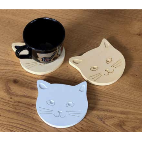 Concrete Cat Face coaster A FUTURE PERFECT