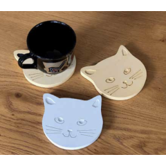 Concrete Cat Face coaster A FUTURE PERFECT