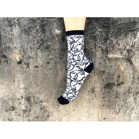 Chaussettes grecques blanches "Faces" A FUTURE PERFECT