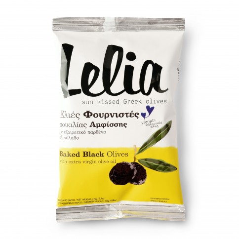 Olives Noires à la Grecque à l'Huile d'Olive Vierge Extra 250g LELIA