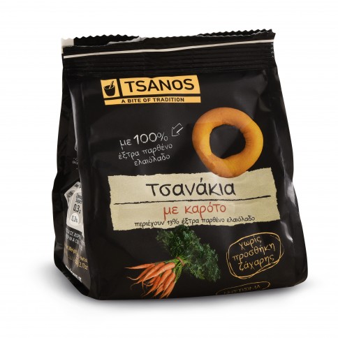 Tsanakia, petits biscuits grecs à la carotte 60g TSANOS