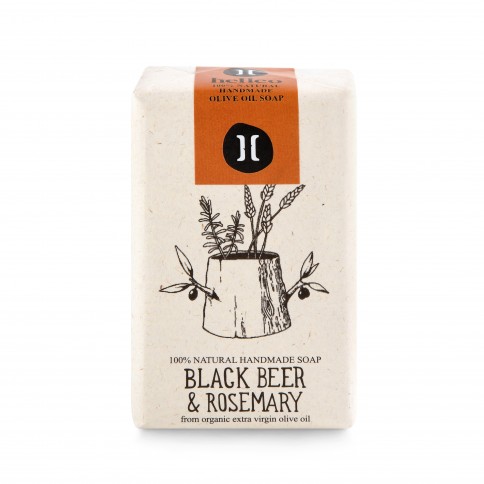 Handmade soap organic olive oil, black beer & rosemary 120g HELLEO