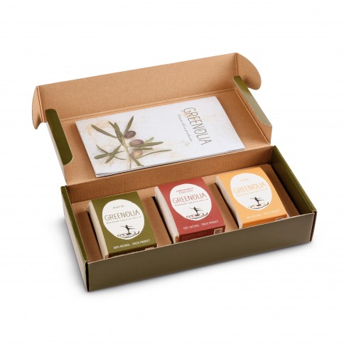 Gift box handmade olive oil soaps GREENOLIA